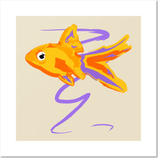 Beautiful Peaceful Goldfish Posters and Art